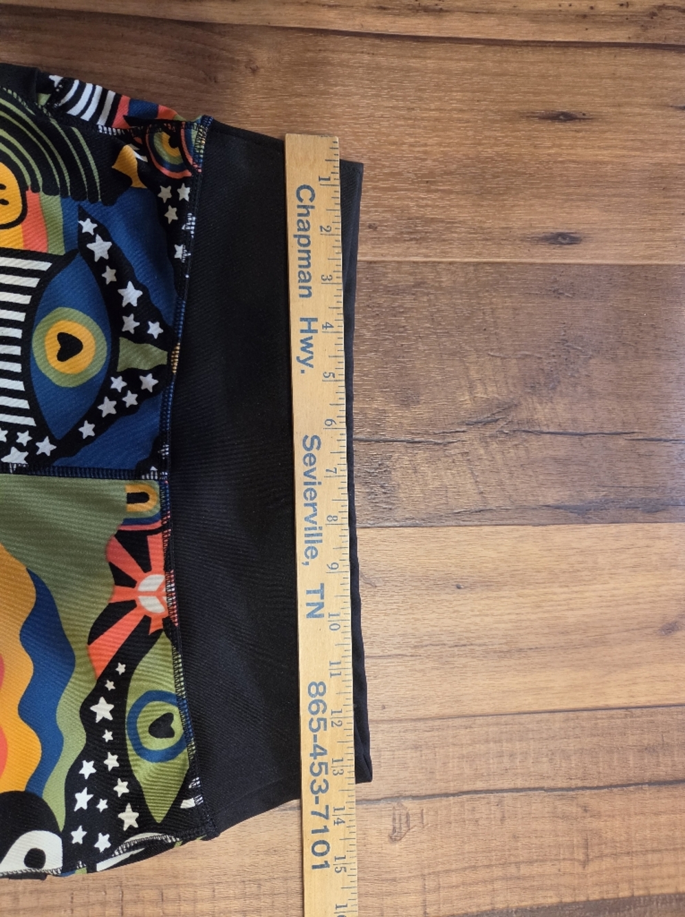 Pop Fit Retro Psychedelic Pattern Flare Leggings With Pockets. Sz L - Picture 3 of 6